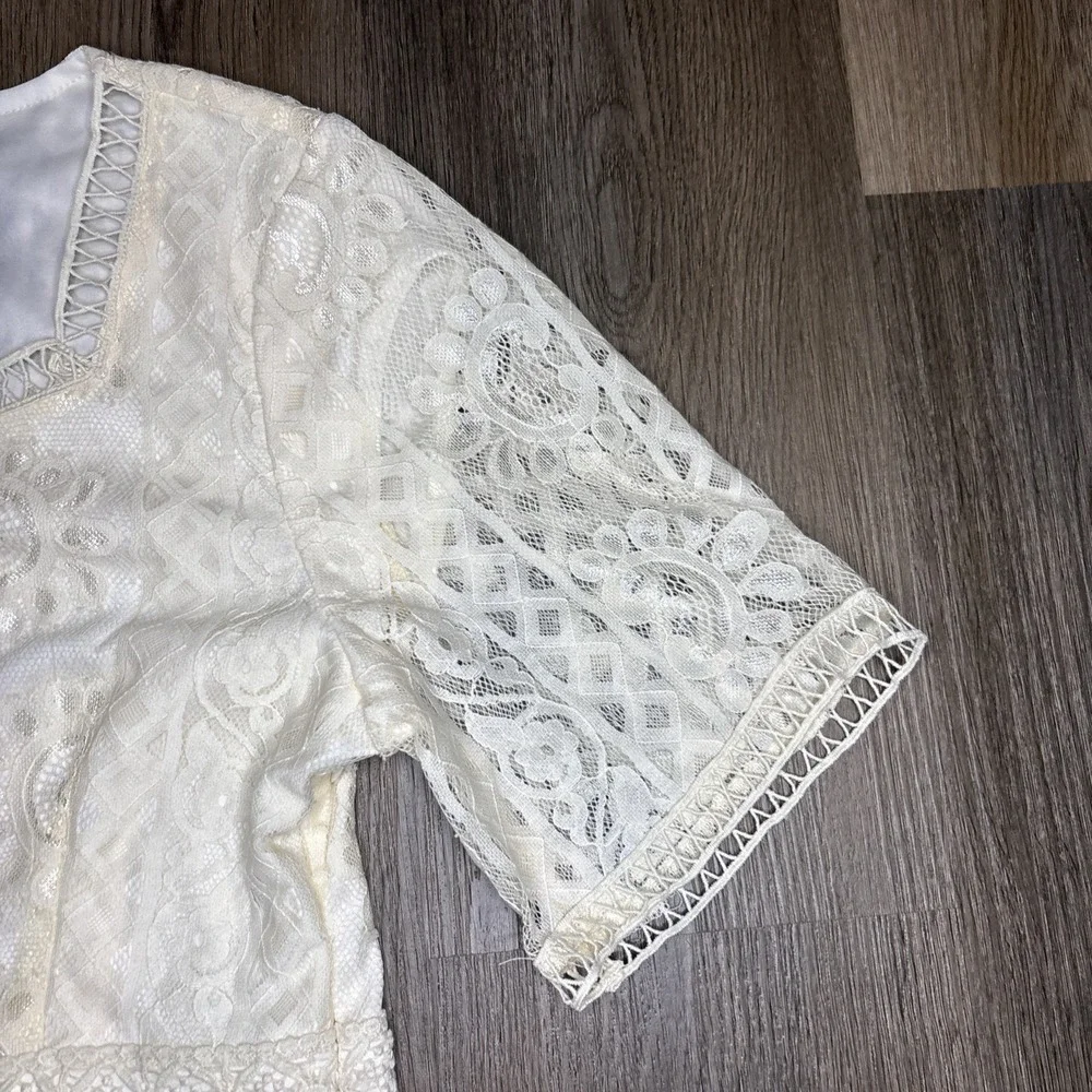 NEW Baltic Born Kody Lace Midi Dress Large Ivory Cream Vintage Bridal Wedding‎